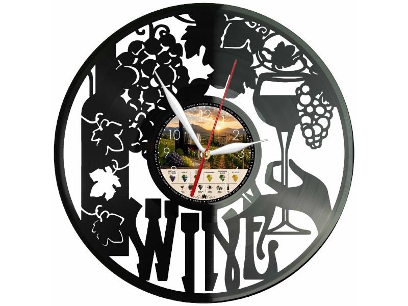 Wino Zegar Ścienny Z Płyty Winylowej 30x30 Cm EVEVO W0122