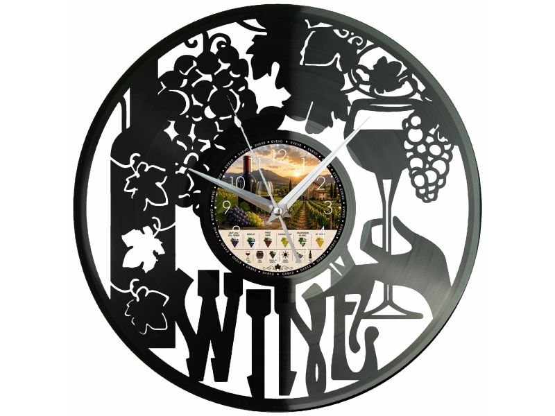 Wino Zegar Ścienny Z Płyty Winylowej 30x30 Cm EVEVO W0122