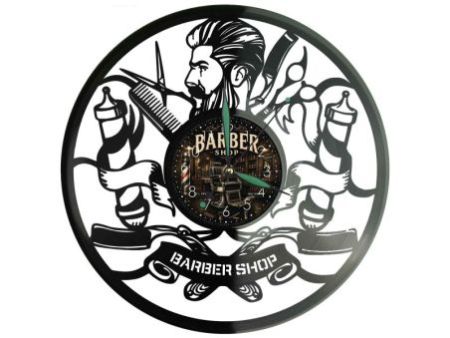 Barber Shop Zegar Ścienny Z Płyty Winylowej 30x30 Cm EVEVO W0124