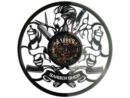 Barber Shop Zegar Ścienny Z Płyty Winylowej 30x30 Cm EVEVO W0124