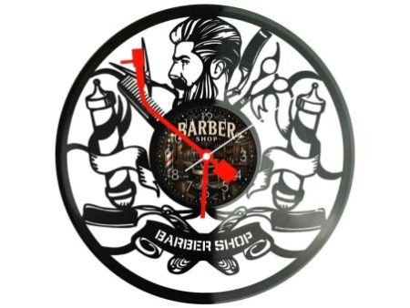 Barber Shop Zegar Ścienny Z Płyty Winylowej 30x30 Cm EVEVO W0124