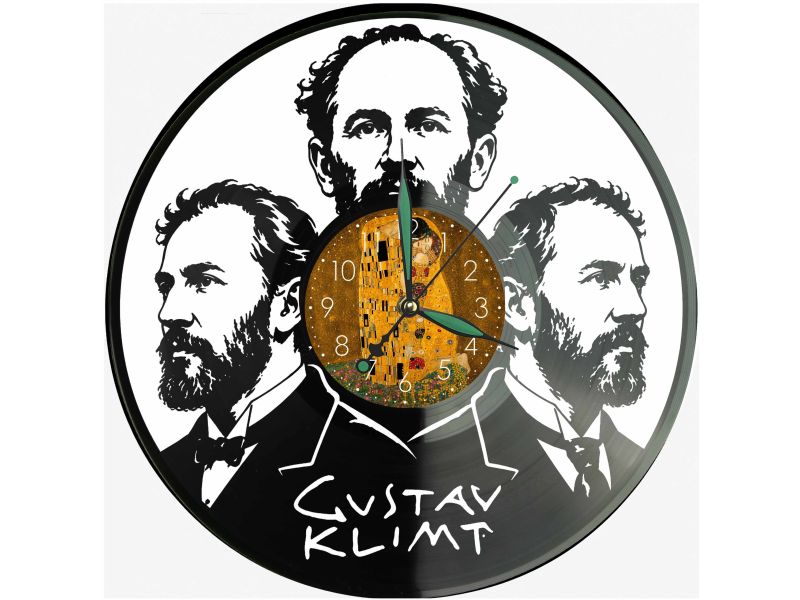 Gustav Klimt Zegar Ścienny Z Płyty Winylowej 30x30 Cm EVEVO W0129