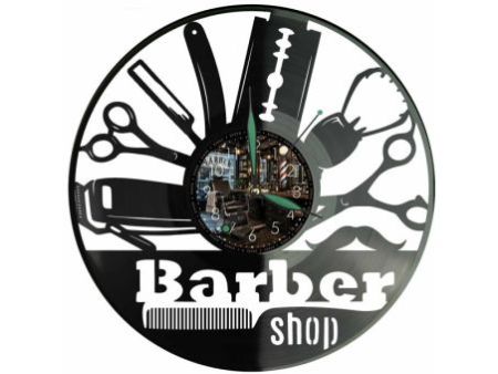 Barber Shop Zegar Ścienny Z Płyty Winylowej 30x30 Cm EVEVO W0132