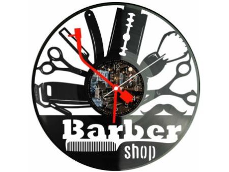 Barber Shop Zegar Ścienny Z Płyty Winylowej 30x30 Cm EVEVO W0132