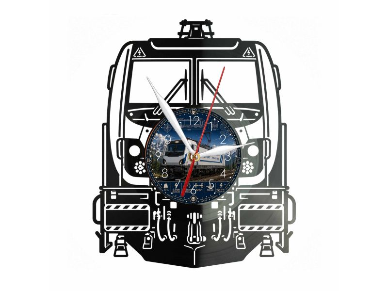 Lokomotywa Alstom TRAXX MS3 Zegar Ścienny Z Płyty Winylowej 30x30 Cm EVEVO W0138