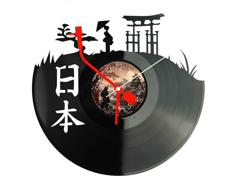 Japonia Zegar Ścienny Z Płyty Winylowej 30x30 Cm EVEVO W0143