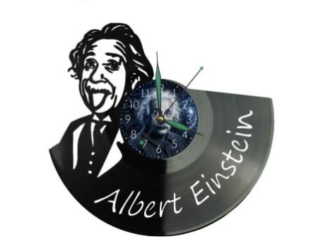 Albert Einstein Zegar Ścienny Z Płyty Winylowej 30x30 Cm EVEVO W0145