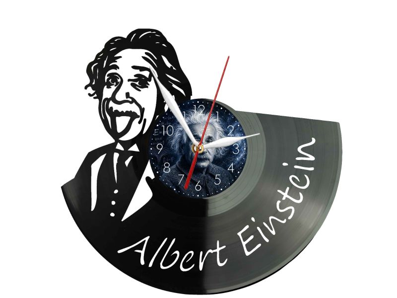 Albert Einstein Zegar Ścienny Z Płyty Winylowej 30x30 Cm EVEVO W0145