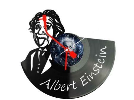 Albert Einstein Zegar Ścienny Z Płyty Winylowej 30x30 Cm EVEVO W0145
