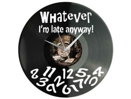 Whatever Im Late Anyway Zegar Ścienny Z Płyty Winylowej 30x30 Cm EVEVO W0147