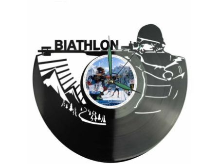 Biathlon Zegar Ścienny Z Płyty Winylowej 30x30 Cm EVEVO W0154