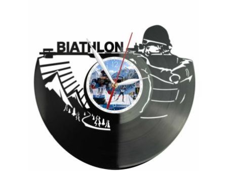 Biathlon Zegar Ścienny Z Płyty Winylowej 30x30 Cm EVEVO W0154