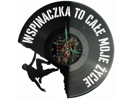 Wspinaczka Zegar Ścienny Z Płyty Winylowej 30x30 Cm EVEVO W0158