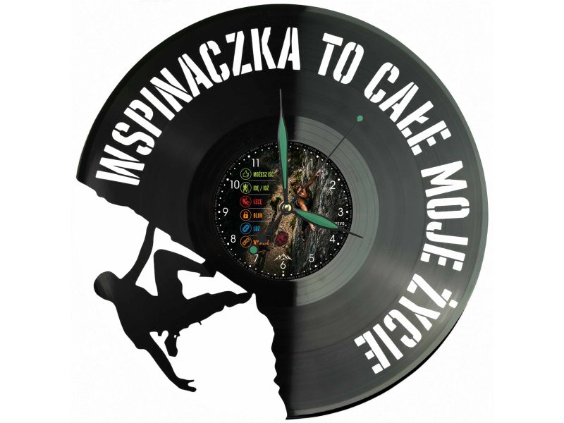 Wspinaczka Zegar Ścienny Z Płyty Winylowej 30x30 Cm EVEVO W0158