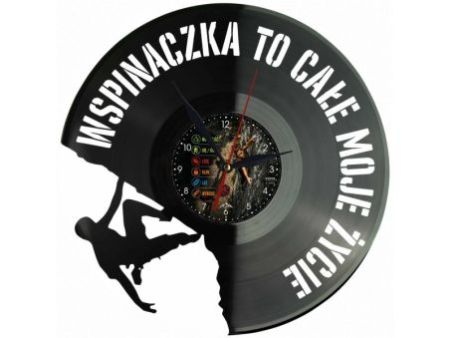 Wspinaczka Zegar Ścienny Z Płyty Winylowej 30x30 Cm EVEVO W0158