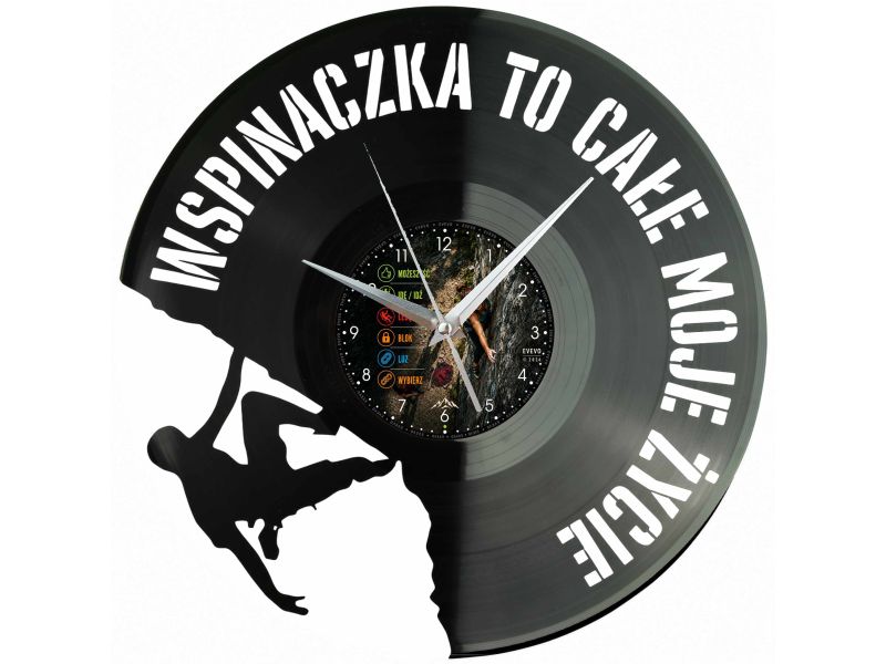 Wspinaczka Zegar Ścienny Z Płyty Winylowej 30x30 Cm EVEVO W0158