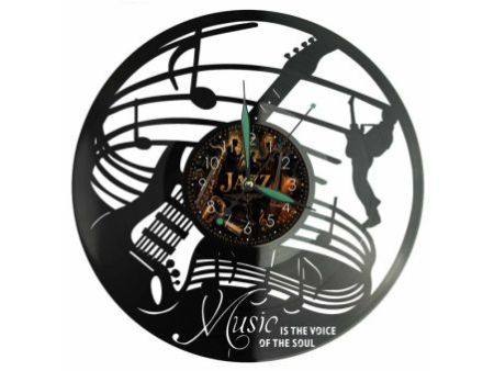 Jazz Muzyka Zegar Ścienny Z Płyty Winylowej 30x30 Cm EVEVO W0160