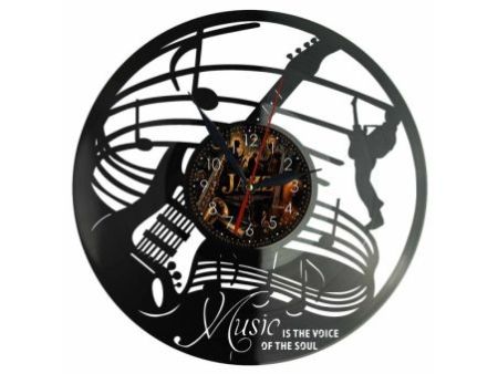 Jazz Muzyka Zegar Ścienny Z Płyty Winylowej 30x30 Cm EVEVO W0160