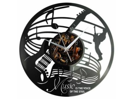 Jazz Muzyka Zegar Ścienny Z Płyty Winylowej 30x30 Cm EVEVO W0160