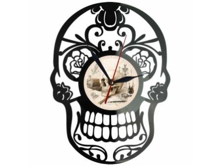 Skeleton Zegar Ścienny Z Płyty Winylowej 30x30 Cm EVEVO W0161