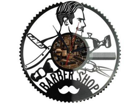 Barber Shop Zegar Ścienny Z Płyty Winylowej 30x30 Cm EVEVO W0163