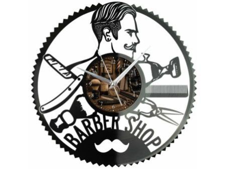 Barber Shop Zegar Ścienny Z Płyty Winylowej 30x30 Cm EVEVO W0163