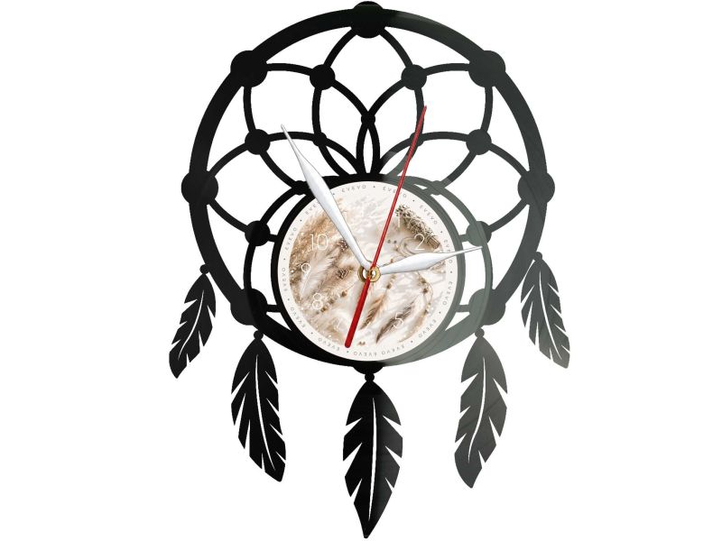 Łapacz Snów Zegar Ścienny Z Płyty Winylowej 30x30 Cm EVEVO W0167