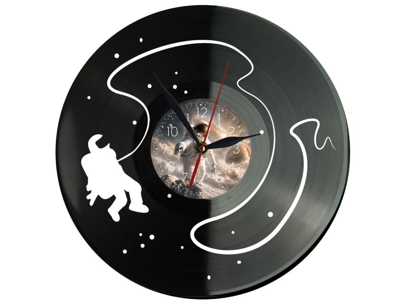 Spaceman Astronauta Zegar Ścienny Z Płyty Winylowej 30x30 Cm EVEVO W0169