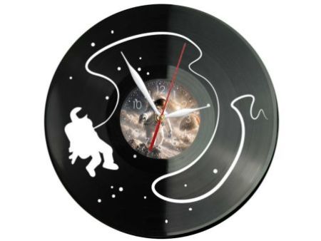 Spaceman Astronauta Zegar Ścienny Z Płyty Winylowej 30x30 Cm EVEVO W0169