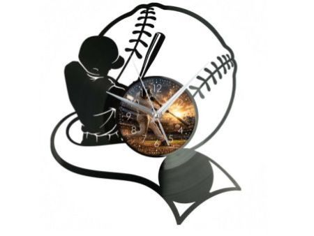 Baseball Drużyna Twoje Zdjęcie Zegar Ścienny Z Płyty Winylowej 30x30 Cm EVEVO W0171