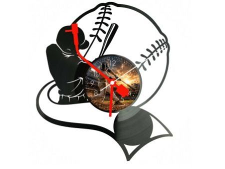Baseball Drużyna Twoje Zdjęcie Zegar Ścienny Z Płyty Winylowej 30x30 Cm EVEVO W0171