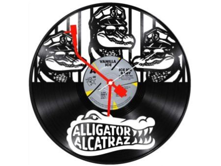 Alligator Alcatraz Zegar Ścienny Z Płyty Winylowej Prezent Upominek Personalizacja EVEVO Z0244