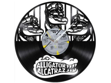 Alligator Alcatraz Zegar Ścienny Z Płyty Winylowej Prezent Upominek Personalizacja EVEVO Z0244