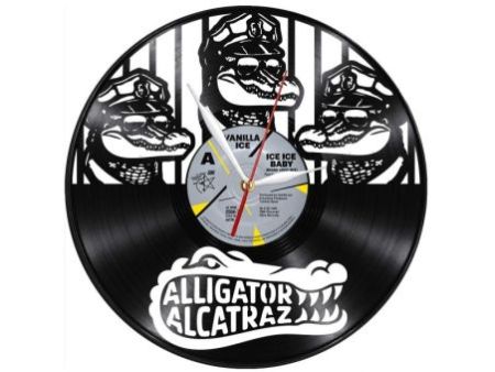 Alligator Alcatraz Zegar Ścienny Z Płyty Winylowej Prezent Upominek Personalizacja EVEVO Z0244