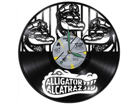 Alligator Alcatraz Zegar Ścienny Z Płyty Winylowej Prezent Upominek Personalizacja EVEVO Z0244