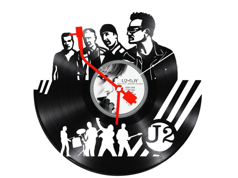 U2 Zegar Ścienny Z Płyty Winylowej Prezent Upominek Personalizacja EVEVO Z0254