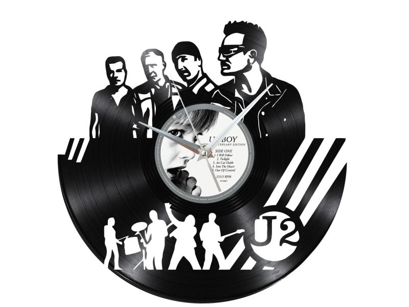 U2 Zegar Ścienny Z Płyty Winylowej Prezent Upominek Personalizacja EVEVO Z0254