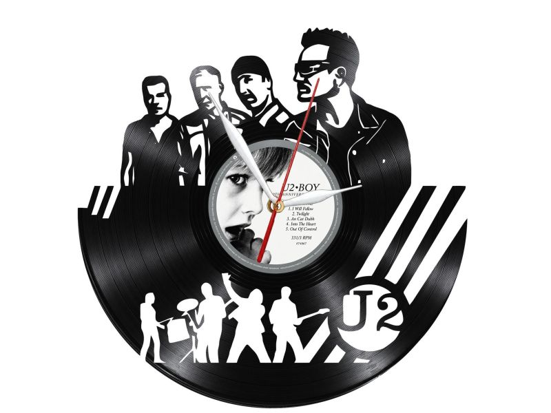 U2 Zegar Ścienny Z Płyty Winylowej Prezent Upominek Personalizacja EVEVO Z0254