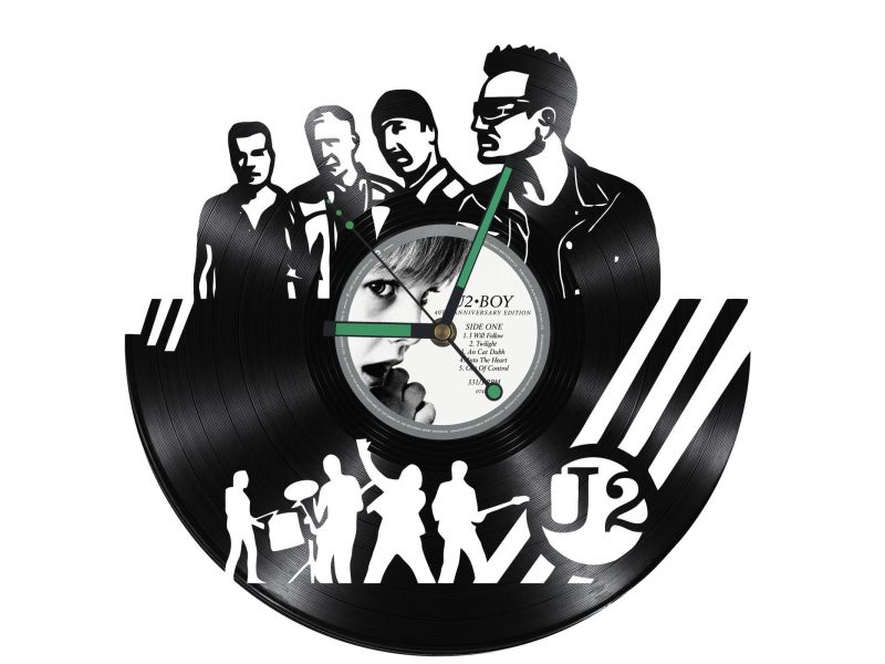 U2 Zegar Ścienny Z Płyty Winylowej Prezent Upominek Personalizacja EVEVO Z0254