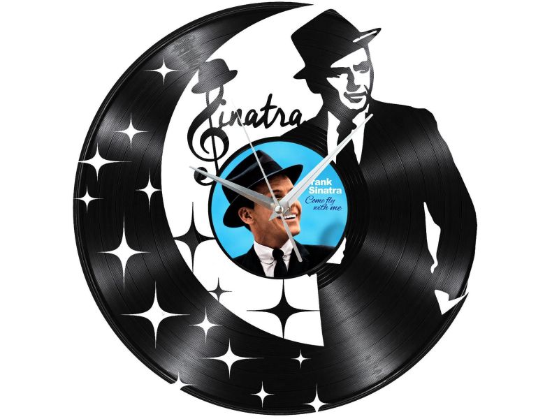 Frank Sinatra Zegar Ścienny Z Płyty Winylowej Prezent Upominek Personalizacja EVEVO Z0269