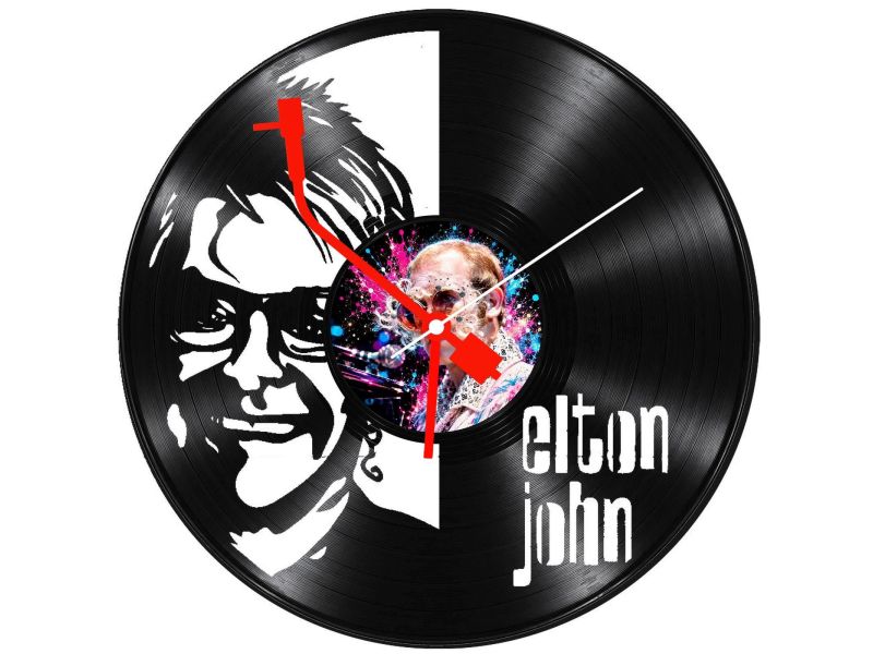 Elton John Zegar Ścienny Z Płyty Winylowej Prezent Upominek Personalizacja EVEVO Z0275