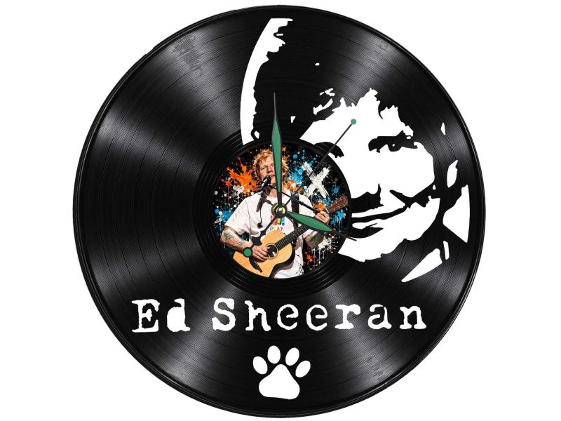Ed Sheeran Zegar Ścienny Z Płyty Winylowej Prezent Upominek Personalizacja EVEVO Z0277