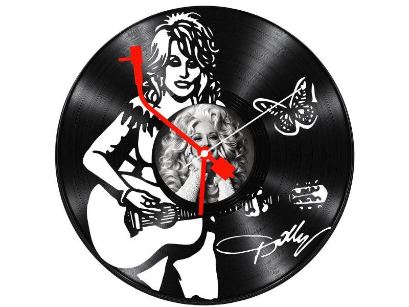Dolly Parton Zegar Ścienny Z Płyty Winylowej Prezent Upominek Personalizacja EVEVO Z0284