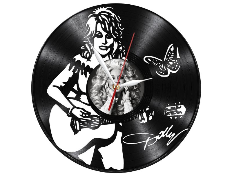 Dolly Parton Zegar Ścienny Z Płyty Winylowej Prezent Upominek Personalizacja EVEVO Z0284