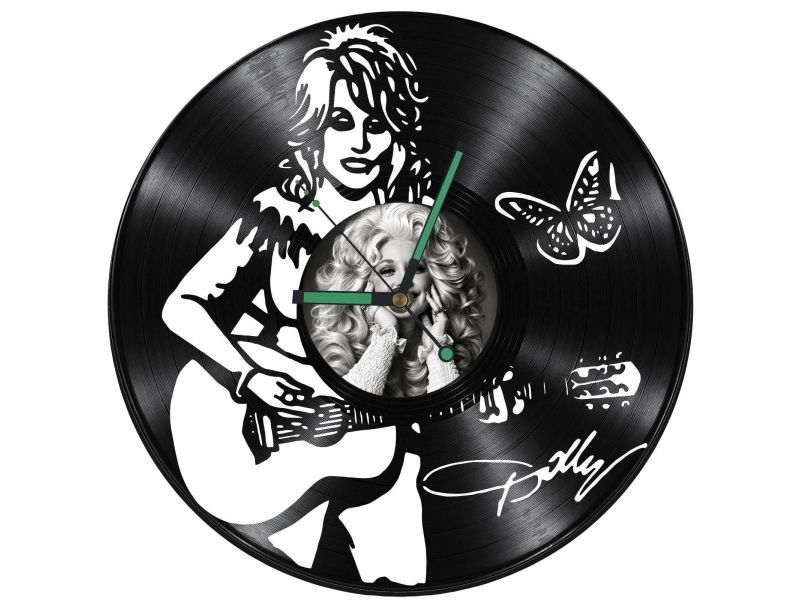 Dolly Parton Zegar Ścienny Z Płyty Winylowej Prezent Upominek Personalizacja EVEVO Z0284