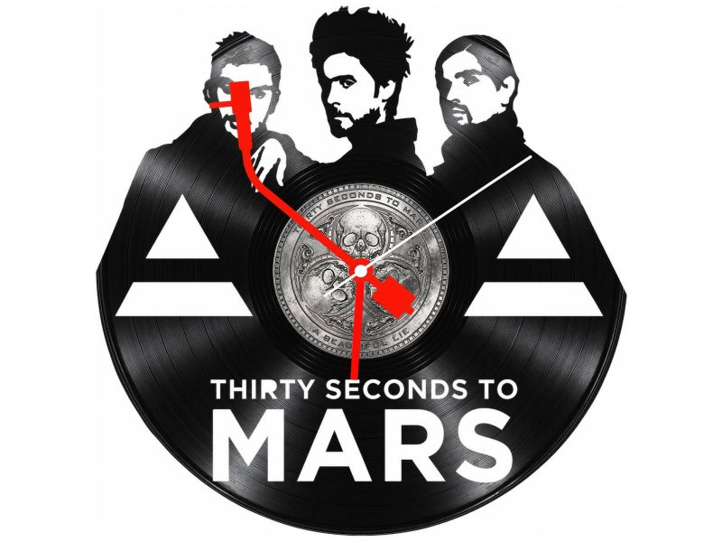 30 Second To Mars Zegar Ścienny Z Płyty Winylowej Prezent Upominek Personalizacja EVEVO Z0287