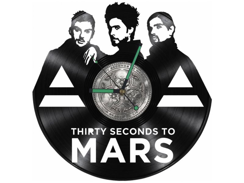 30 Second To Mars Zegar Ścienny Z Płyty Winylowej Prezent Upominek Personalizacja EVEVO Z0287