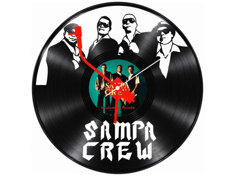 Sampa Crew Zegar Ścienny Z Płyty Winylowej Prezent Upominek Personalizacja EVEVO Z0295