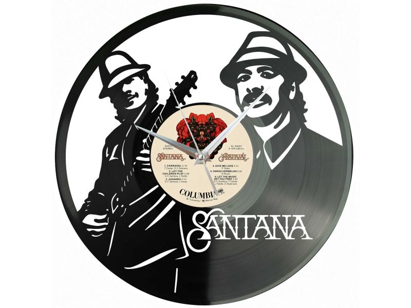 Carlos Santana Zegar Ścienny Z Płyty Winylowej Prezent Upominek Personalizacja EVEVO Z0211