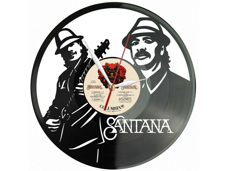 Carlos Santana Zegar Ścienny Z Płyty Winylowej Prezent Upominek Personalizacja EVEVO Z0211